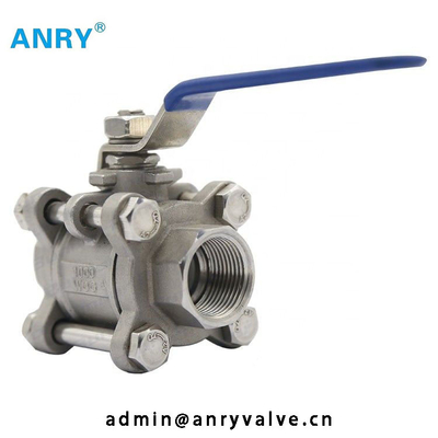 NPT BSP Forged Steel  A105 F304 F316 Body PEEK PTFE Seat Ball Valve 3pc