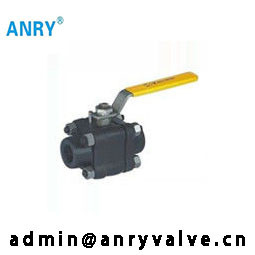 NPT BSP Forged Steel  A105 F304 F316 Body PEEK PTFE Seat Ball Valve 3pc